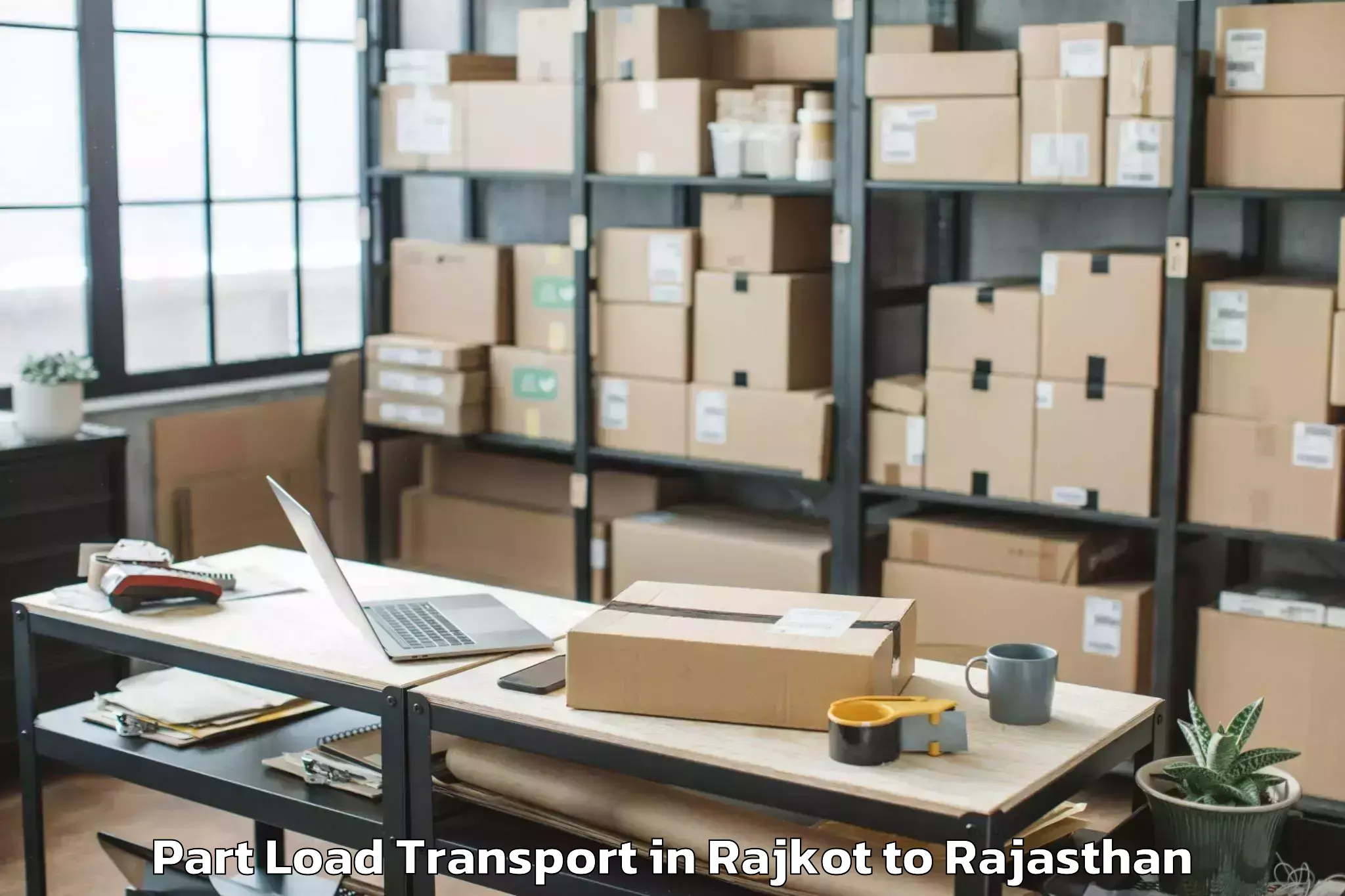 Professional Rajkot to Khairthal Part Load Transport